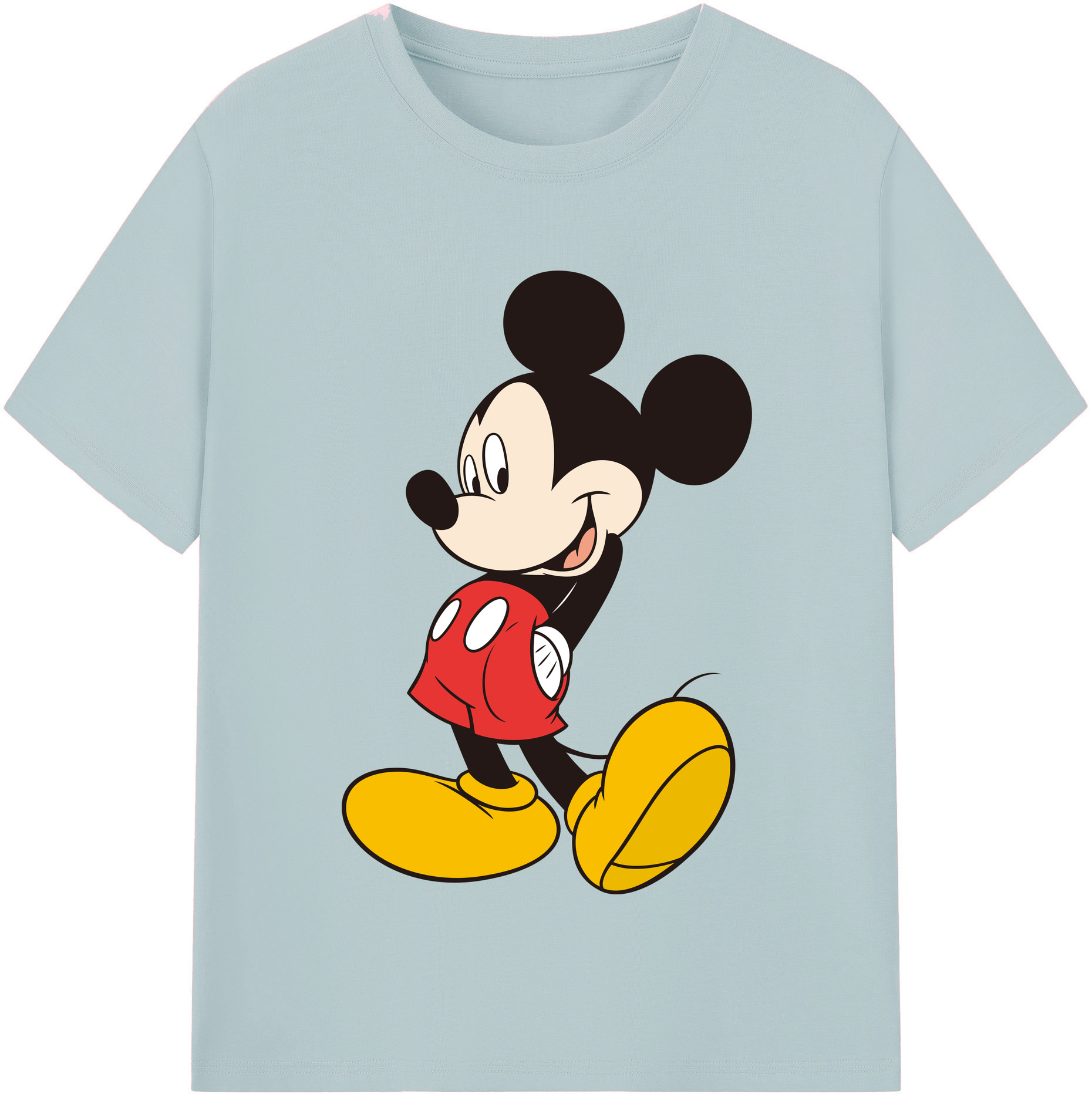 （画像用） ミッキーマウス Mickey Mouse 綿100％半袖Tシャツ（フロントプリント）